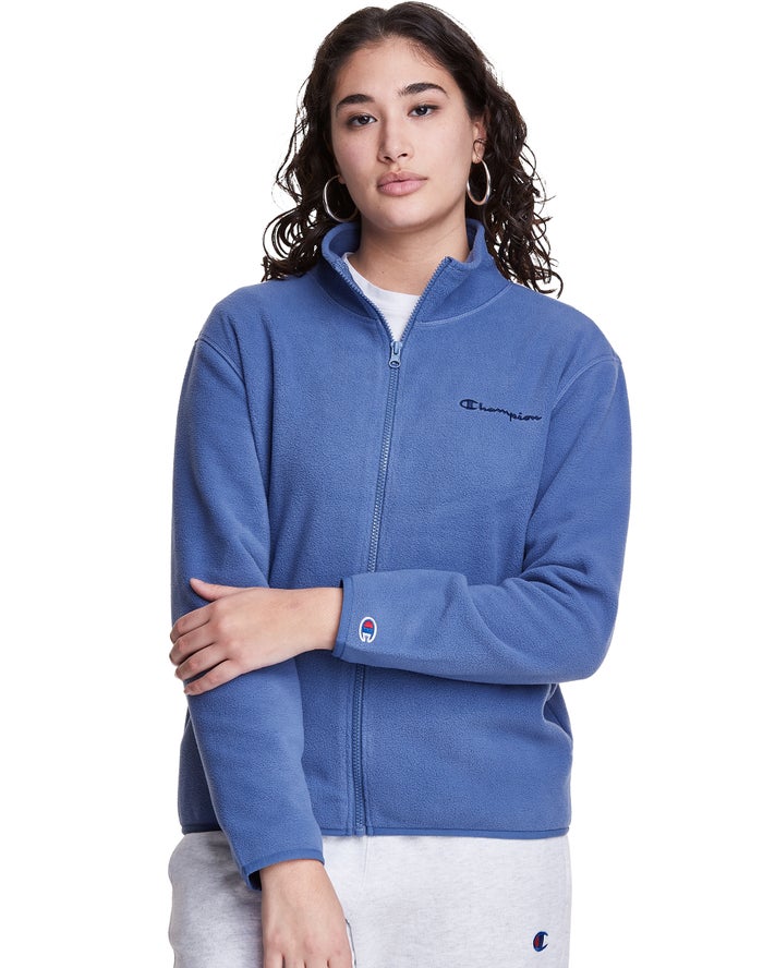 Champion Jas Dames - Blauw - Polar Fleece Full Zip Mock Neck ( 947351-LJU )